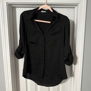 Express - Black Button Down - size M